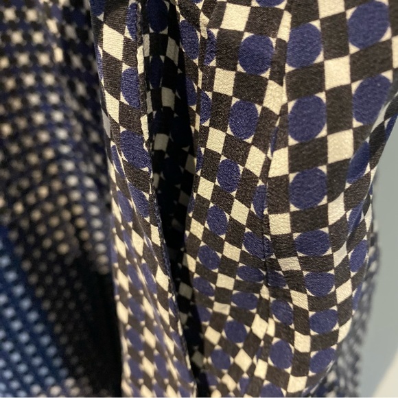 Jean Paul Gaultier silk dress with perforated detailing in black/blue colourway - Picture 6 of 9